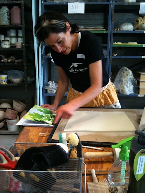 judy Judy Waitz working in studio
