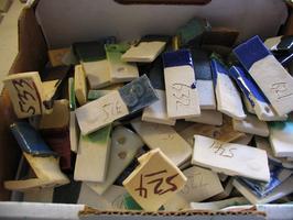 image of glaze test chips